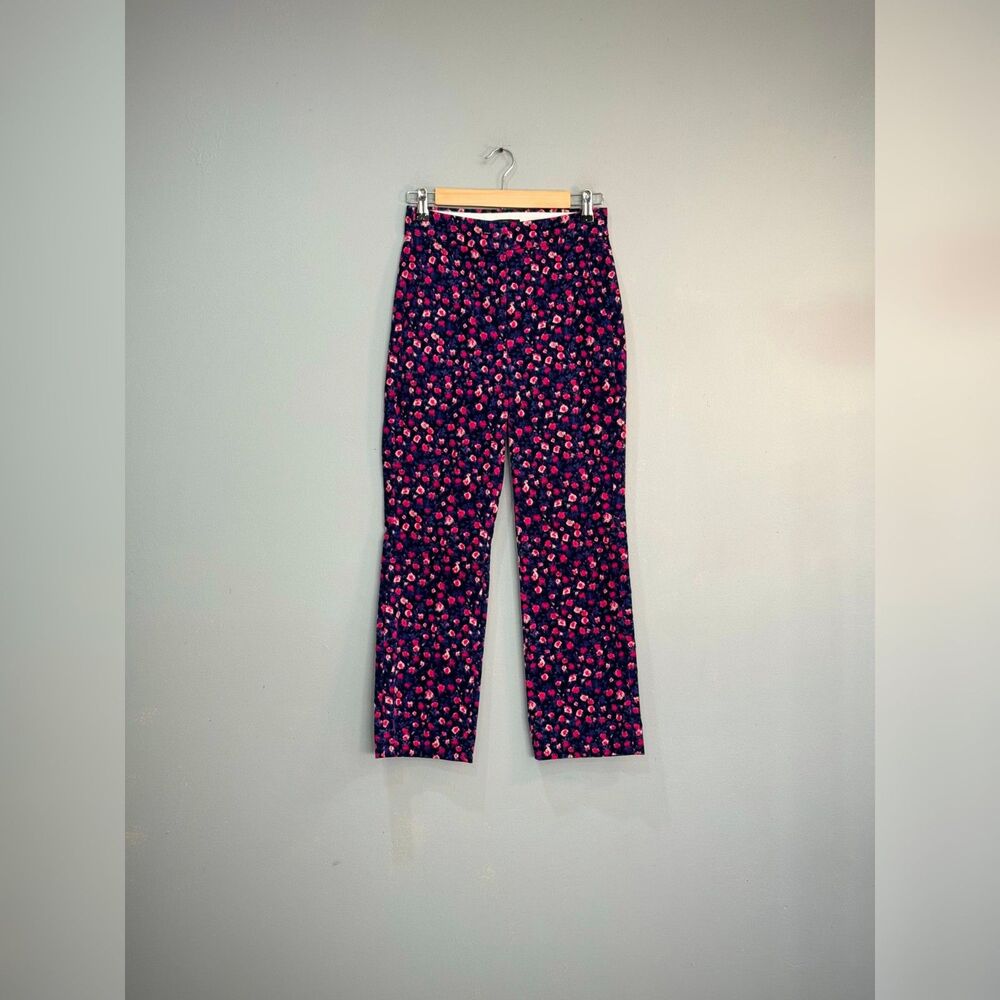 Floral J. Crew Kickout Straight Leg Corduroy Pants Size 00